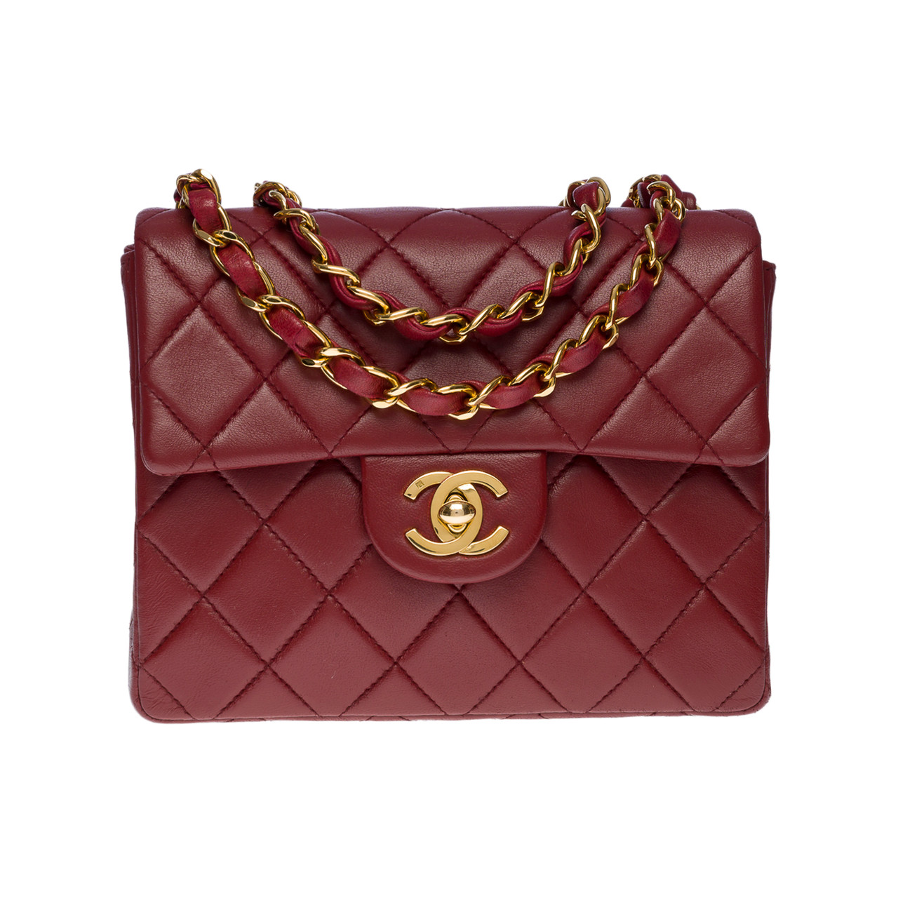 Sac chanel 2025 rouge bordeau