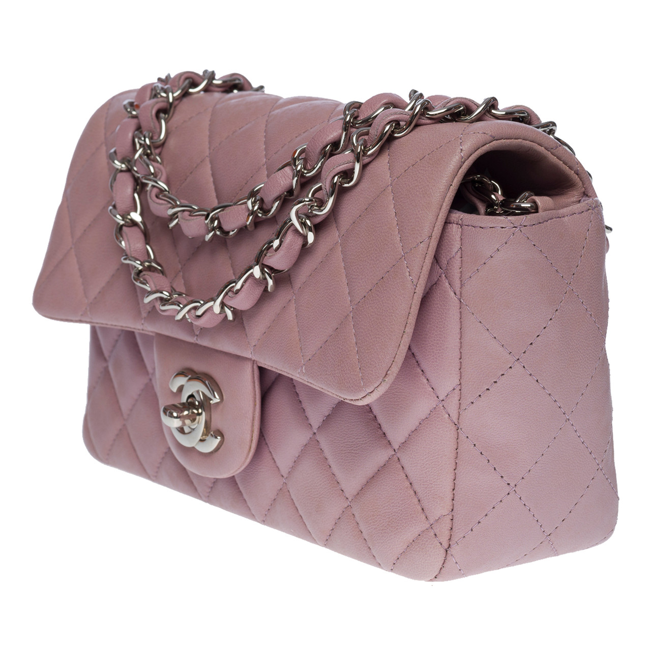 CHANEL Mini sac à rabat carré Mauve  REAWAKE