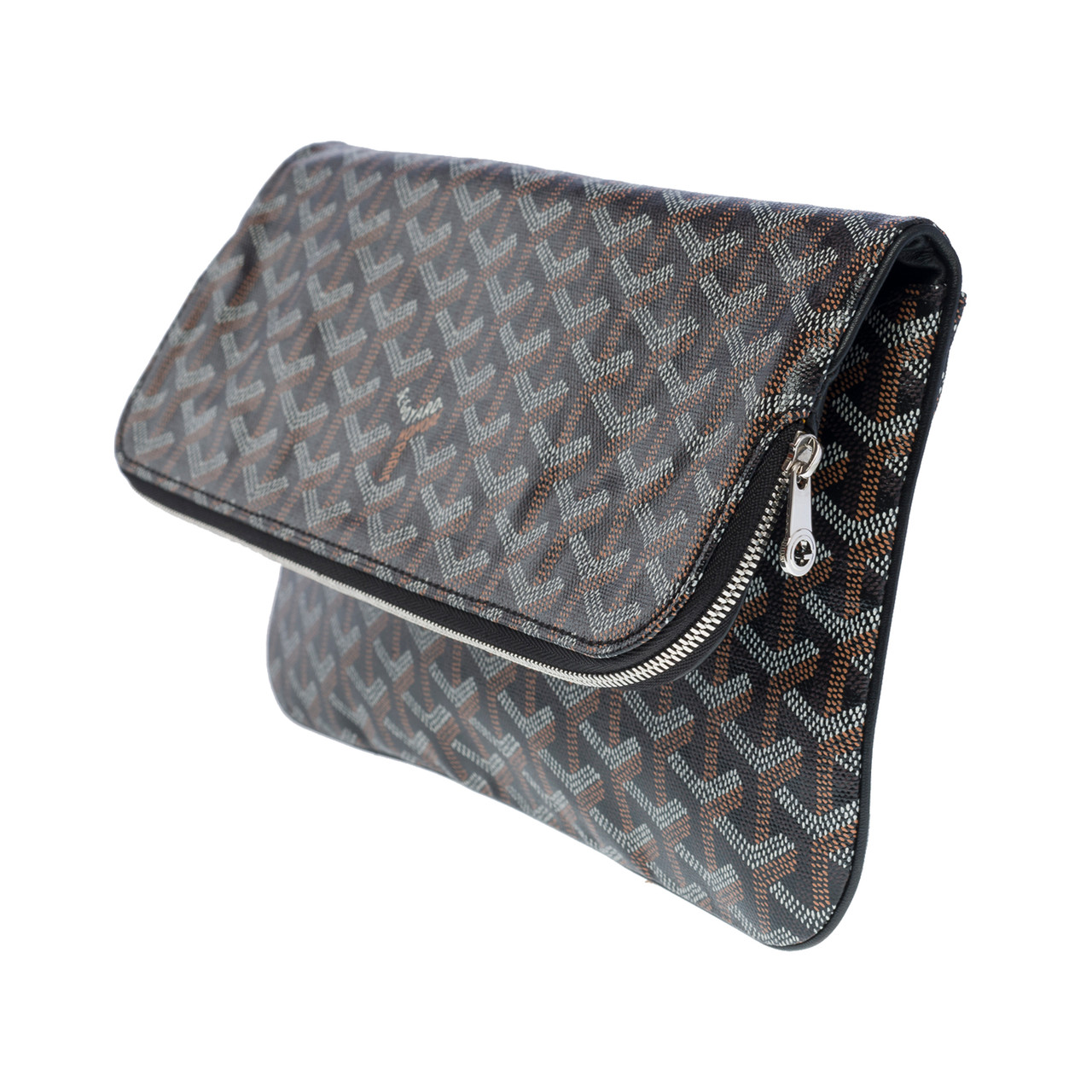 sac pochette goyard senat mm en toile goyardine noir