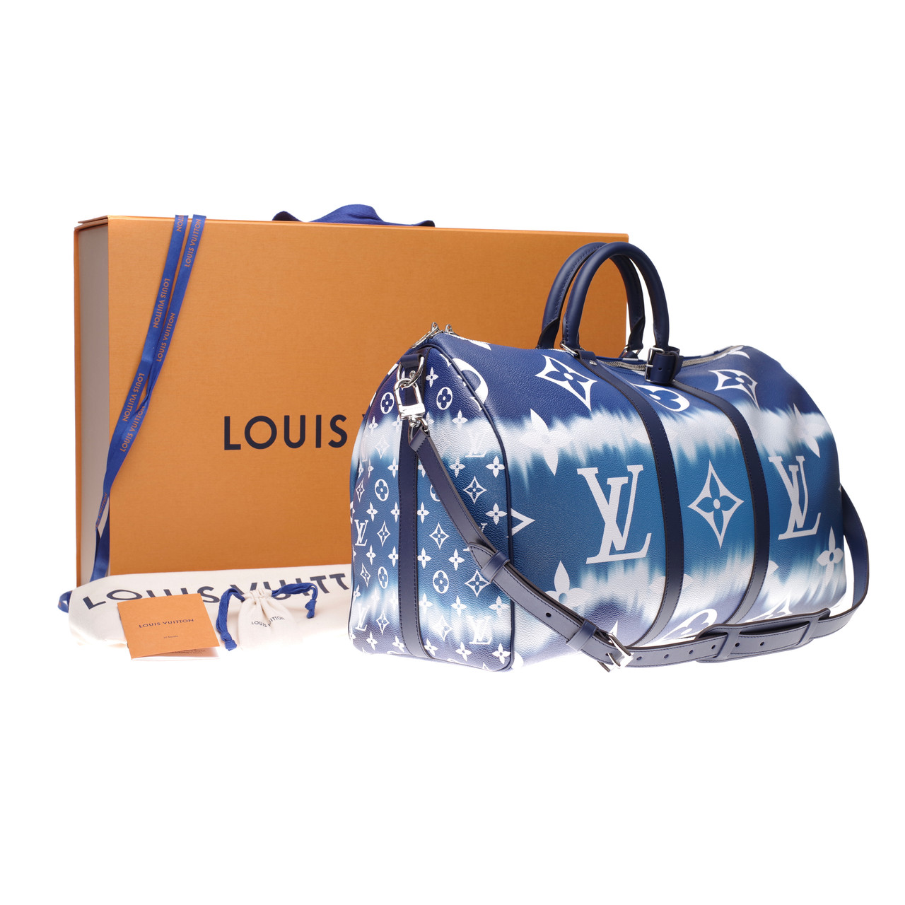 Sac keepall city en toile Louis Vuitton Bleu en Toile - 32699528