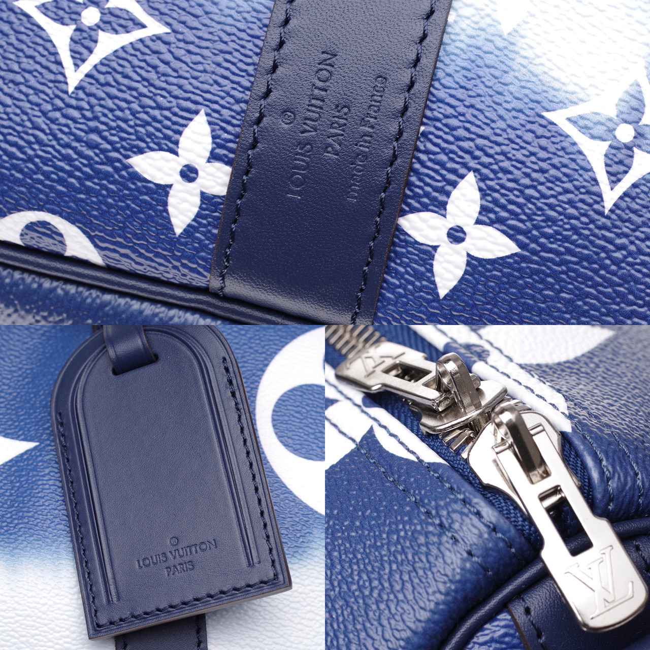 Louis Vuitton Escale Blue Keepall 50 Duffle M45117 Giant Monogram Bag Full  Set