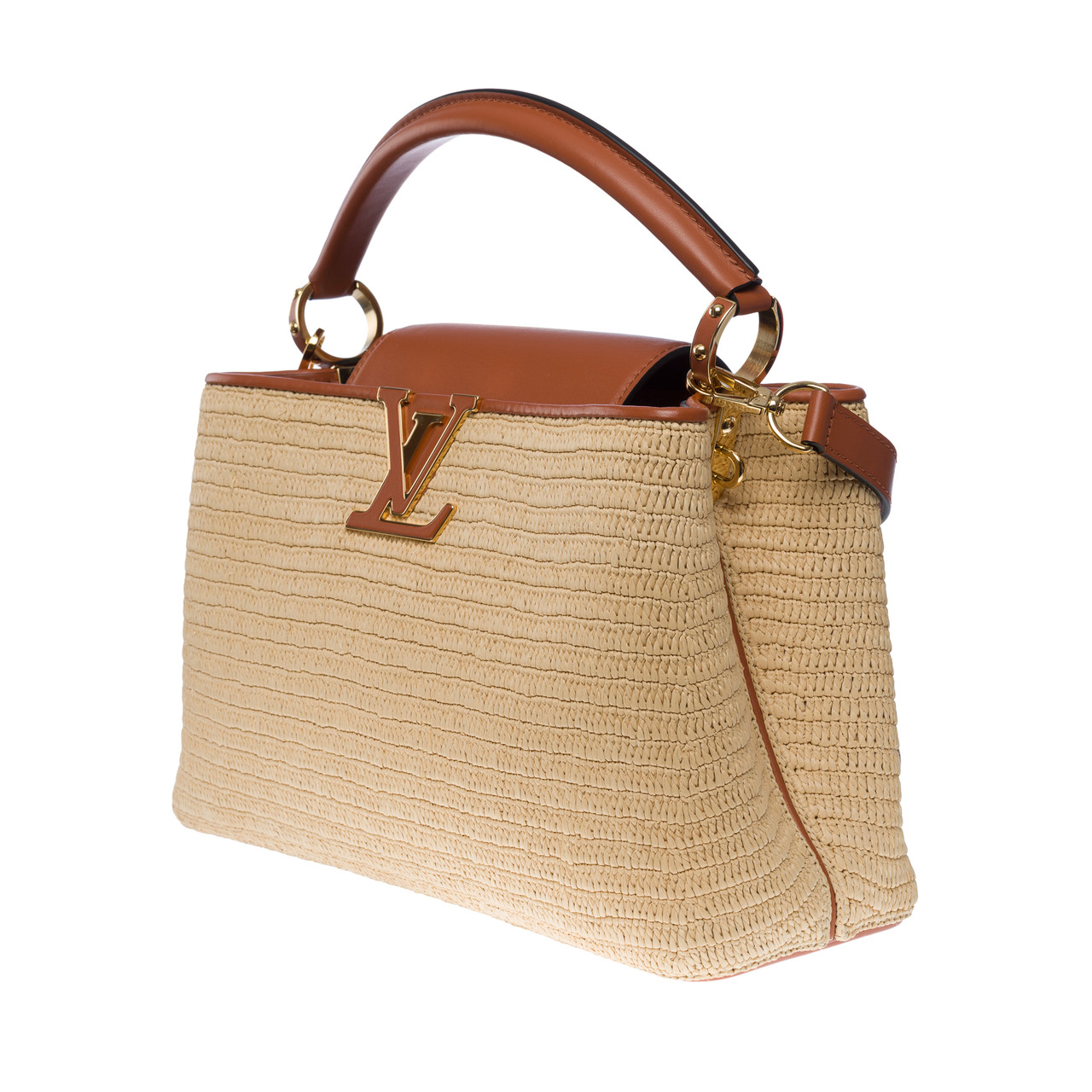 Sac LOUIS VUITTON Capucines en Osier Beige 101055 houlux