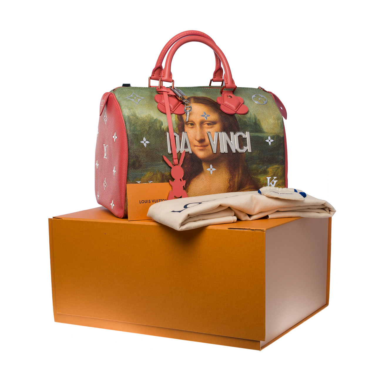 Louis Vuitton Limited Edition Coated Canvas Jeff Koons DaVinci Speedy 30  Bag - Yoogi's Closet