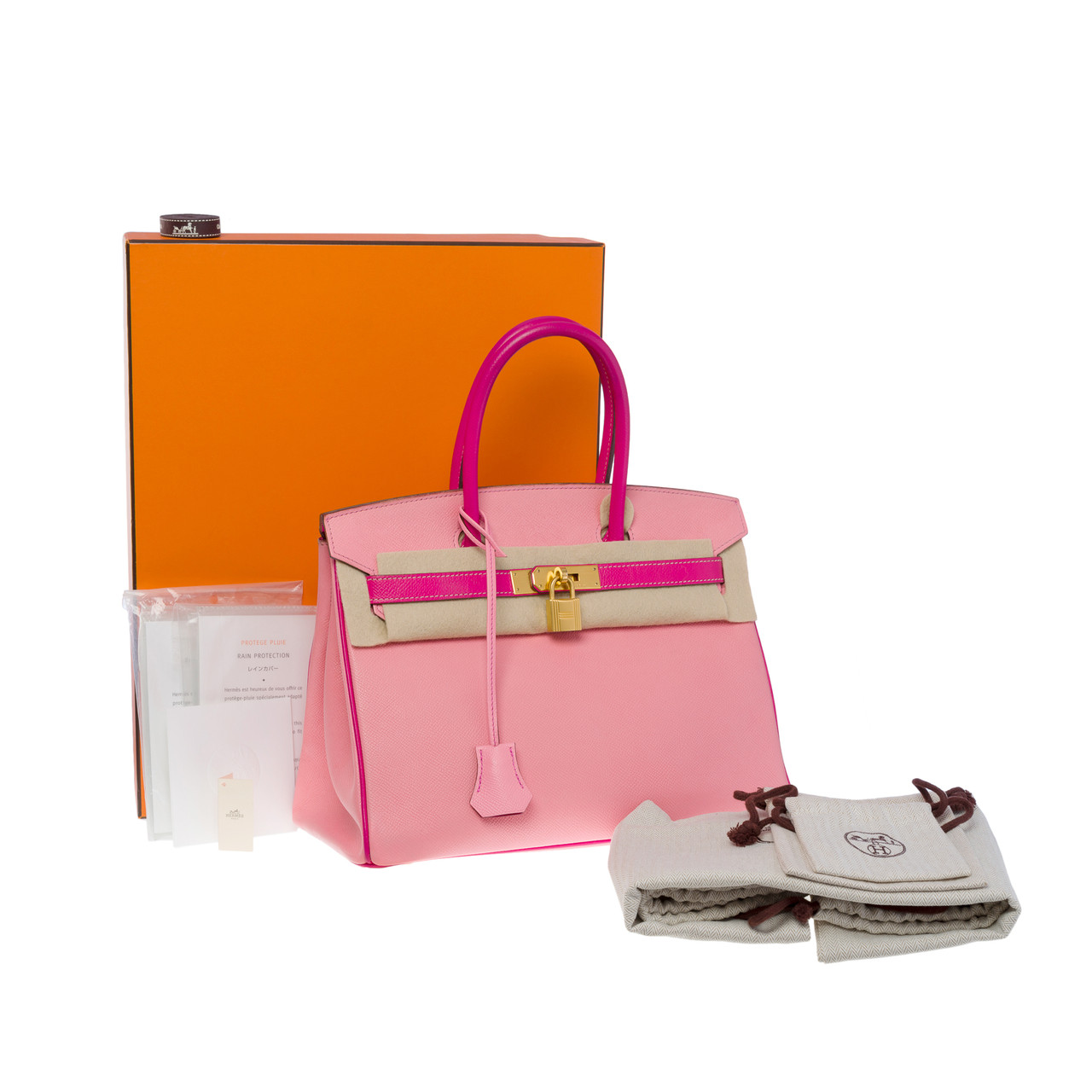 Sac HERMES Birkin 30 en Cuir Rose 101220 houlux