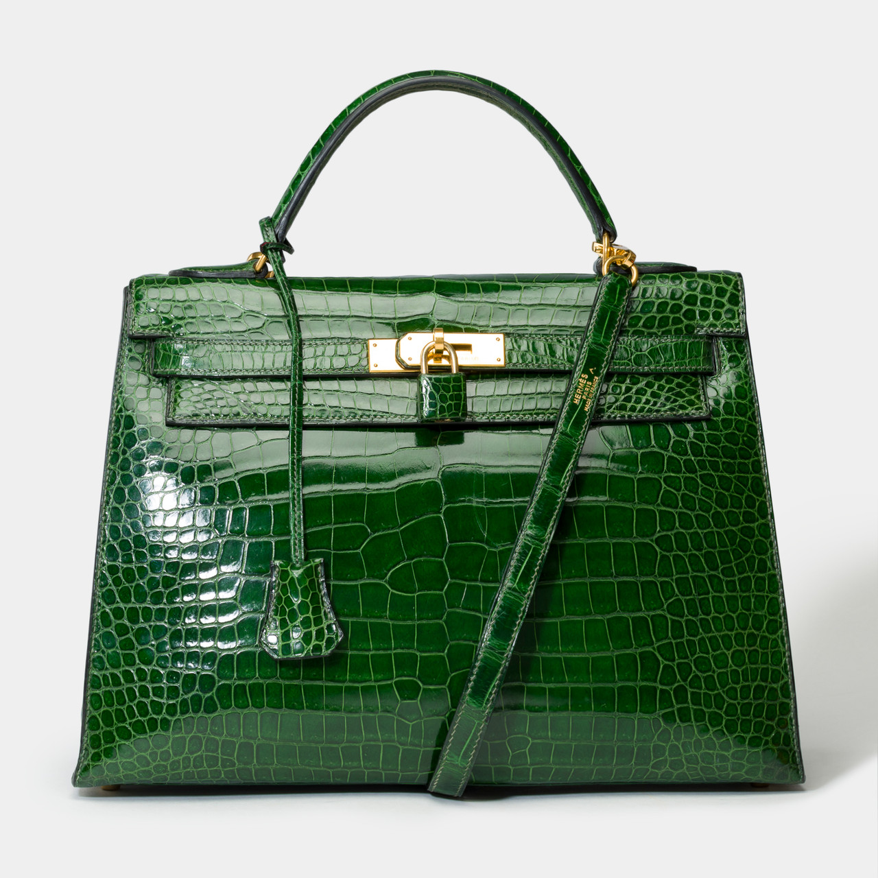Sac HERMES Kelly 32 en Cuirs exotiques Vert 101525 houlux