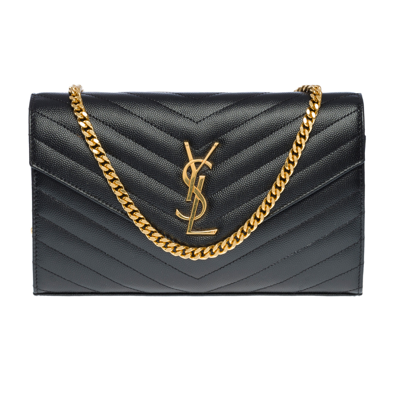 【Saint Laurent】BO ASYEMTRIQUE PERLE◆691563Y1526 Sac YVES SAINT LAURENT en Cuir Noir - 102042 - houlux