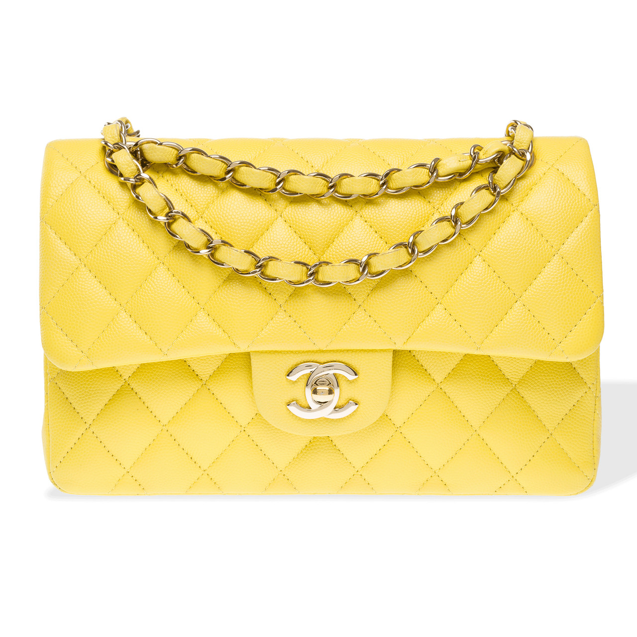 Sac CHANEL Timeless/Classique en Cuir Jaune 102304 houlux