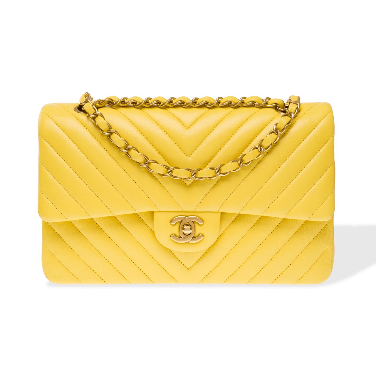 Sac CHANEL Timeless/Classique en Cuir Jaune 102346 houlux