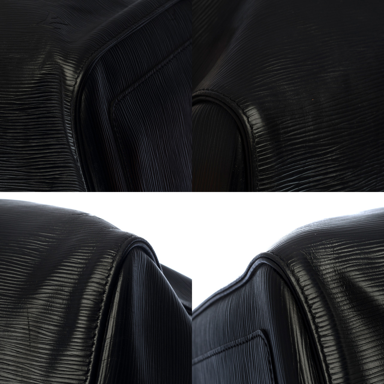 Sac de voyage Louis Vuitton Keepall 60 en cuir épi noir et cuir glacé
