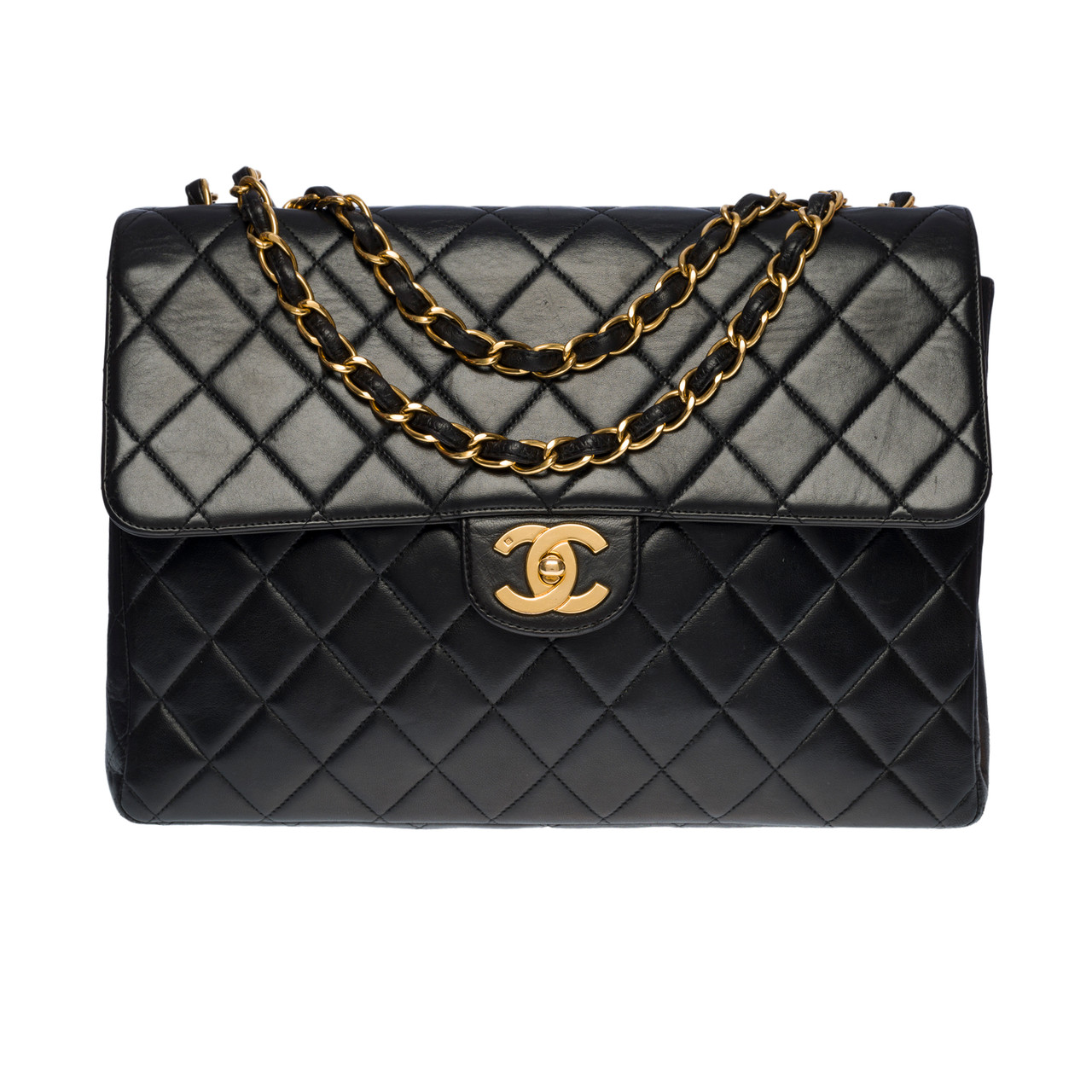 SAC BANDOULI RE CHANEL TIMELESS JUMBO SINGLE FLAP BAG EN CUIR D