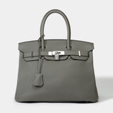 Sac HERMES Birkin 30 en Cuir Gris - 101813