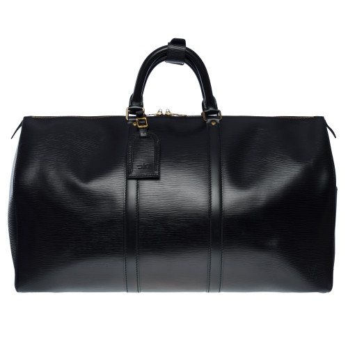 sac de voyage keepall 55 en cuir épi noir-101088