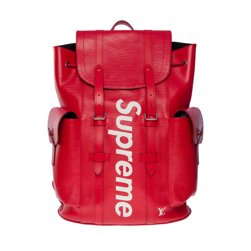 sac à dos christopher pm supreme en cuir épi rouge-101169