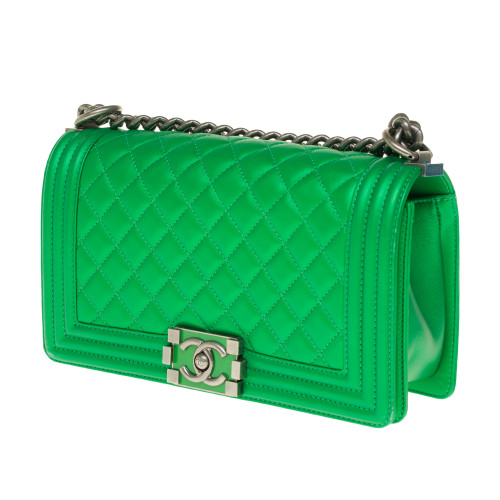 SAC BANDOULIÈRE BOY EN CUIR  VERT