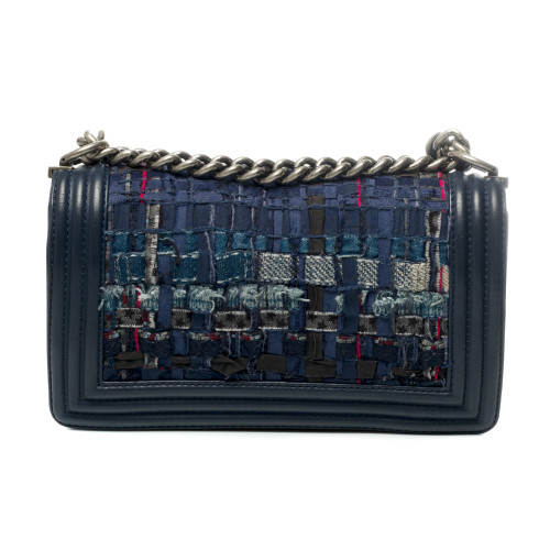 SAC BANDOULIÈRE BOY EN CUIR  MARINE -122258243