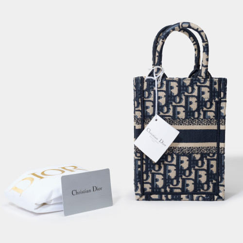 Sac DIOR Book Tote en Toile Bleu Marine - 101647