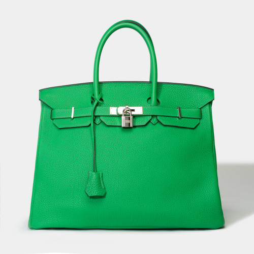 Sac HERMES Birkin 35 en Cuir Vert - 101702