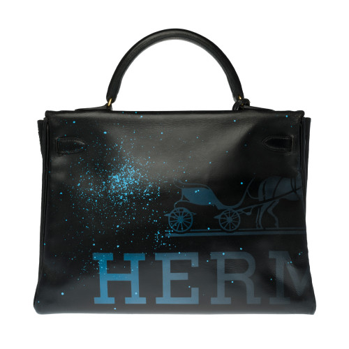 SAC À MAIN KELLY  EN CUIR NOIR - 112351220