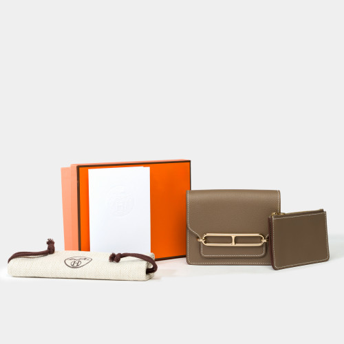 Accessoire HERMES Roulis Slim en Cuir Étoupe - 101795