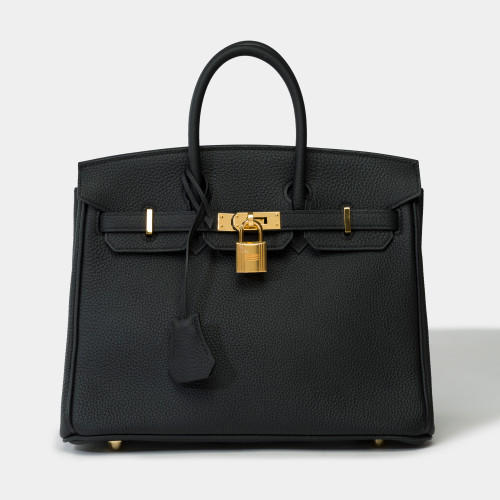 Sac HERMES Birkin 25 en Cuir Noir - 101799