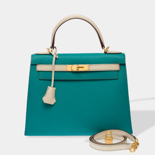 Sac HERMES Kelly 28 en Cuir Vert - 102765