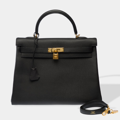 Sac HERMES Kelly 35 en Cuir Noir - 102780