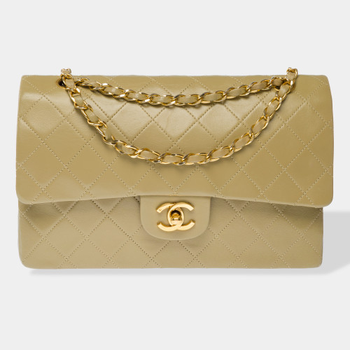 Sac CHANEL Timeless/Classique en Cuir Beige - 102836