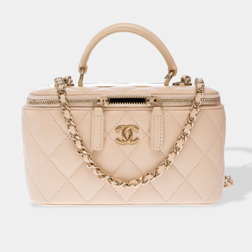 Sac CHANEL Vanity en Cuir Beige - 102898