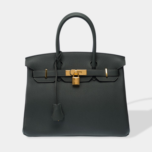 Sac HERMES Birkin 30 en Cuir Vert - 102952