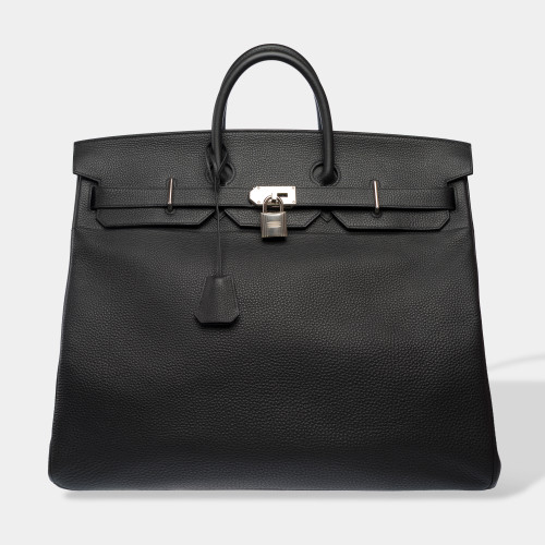 Sac HERMES Haut a Courroies en Cuir Noir - 102970