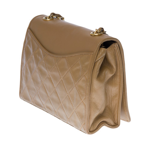 SAC BANDOULIÈRE EN CUIR TAUPE-121202773