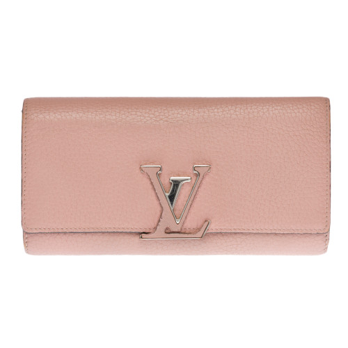 PORTEFAUILLE CAPUCINES EN CUIR ROSE- 730209759