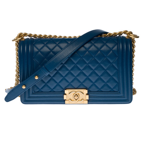 SAC BANDOULIÈRE BOY EN CUIR BLEU- 123257924