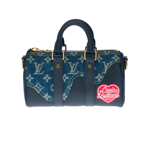 SAC DE VOYAGE KEEPALL EN DENIM BLEU - 133217934