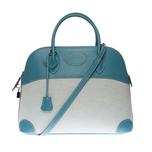 Sac HERMES Bolide en Toile Bleu - 100015