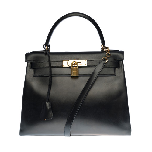 Sac HERMES Kelly 28 en Cuir Noir - 100032