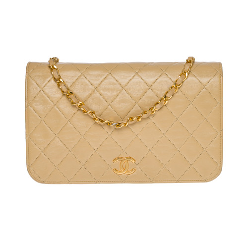 Sac CHANEL Timeless/Classique en Cuir Beige - 100282