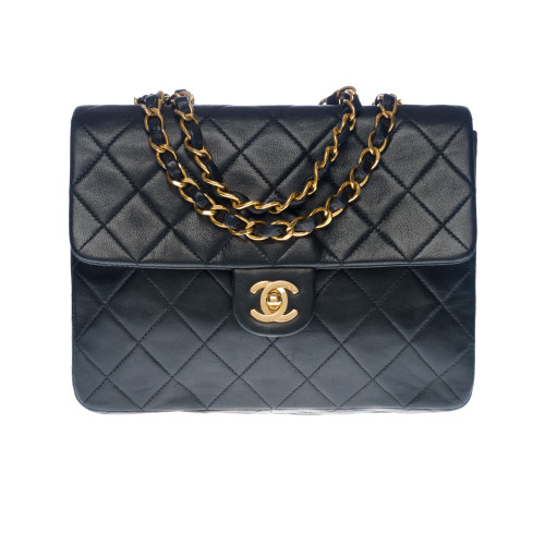 SAC BANDOULIERE CHANEL MINI TIMELESS FLAP BAG EN CUIR D'AGNEAU MATELASSE NOIR-100509