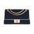 SAC BANDOULIERE CHANEL TIMELESS/CLASSIQUE 27CM FLAP BAG EN JERSEY MARINE ET SURPIQÛRES BLANCHES-100735