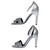 ETAT NEUF- ESCARPINS OUVERTS HERMES PREMIERE NIGHT A PAILLETTES ET PERLES ARGENTEES-100889