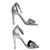 ETAT NEUF- ESCARPINS OUVERTS HERMES PREMIERE NIGHT A PAILLETTES ET PERLES ARGENTEES-100889