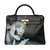 SAC À MAIN KELLY  EN CUIR NOIR - 112351220