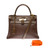 SAC À MAIN KELLY  EN CUIR MARRON - 1122812294