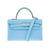 Sac HERMES Kelly Mini en Cuir Bleu - 102345