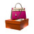 SAC À MAIN KELLY  EN CUIRE ROSE  -112359564
