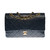 SAC BANDOULIÈRE CHANEL TIMELESS  MEDIUM DOUBLE FLAP EN CUIR BLEU MARINE- 1212581011