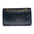 SAC BANDOULIÈRE CHANEL TIMELESS  MEDIUM DOUBLE FLAP EN CUIR BLEU MARINE- 1212581011