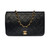 SAC BANDOULIÈRE CHANEL CLASSIQUE FULL FLAP  EN CUIR MATELASSE NOIR -1212311269