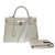 SUBLIME SAC À MAIN HERMES KELLY 35 RETOURNE BANDOULIERE EN CUIR TOGO GRIS PERLE -100569