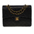 SAC BANDOULIÈRE CHANEL TIMELESS MEDIUM DOUBLE FLAP EN CUIR D'AGNEAU MATELASSE NOIR- 100600